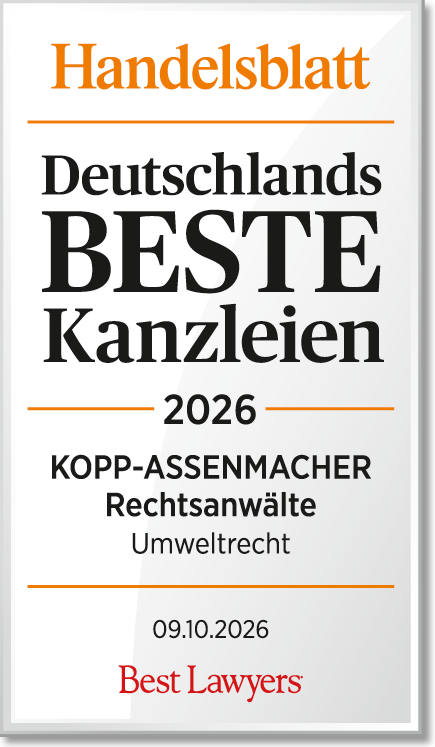 Handelsblatt – Deutschlands beste Kanzleien 2026 – KOPP-ASSENMACHER Rechtsanwälte